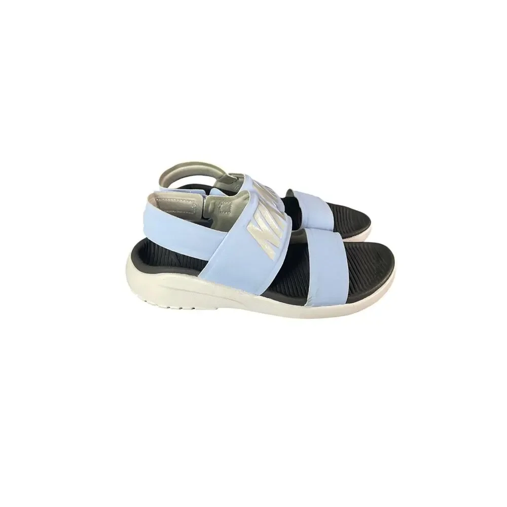 Nike Women’s Tanjun Light Blue/Grey Size-5 Sandals